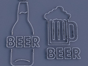 neon beer sign 3D Model