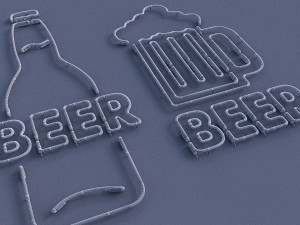 neon beer sign 3D Model