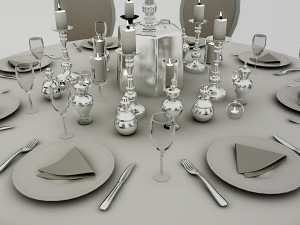 white wedding table 3Dモデル