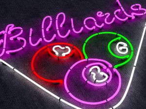 neon billiards sign 3D Model