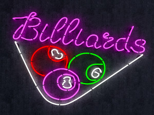 neon billiards sign 3D Model