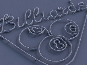 neon billiards sign 3D Model