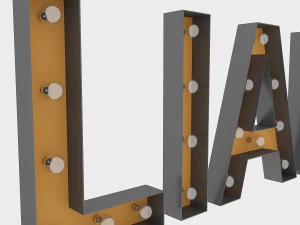 bllard sign with bulb 3D Model
