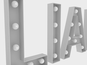 bllard sign with bulb 3D Модель