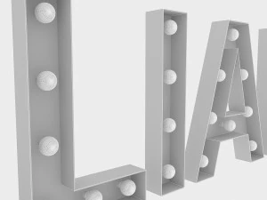 bllard sign with bulb 3D Model