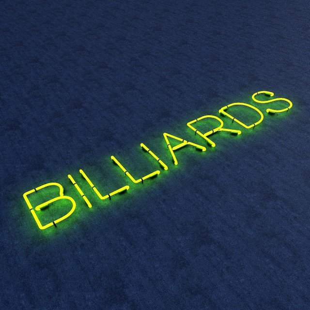 bllards neon sign Modelo 3D .c4d .max .obj .3ds .fbx .stl .blend 