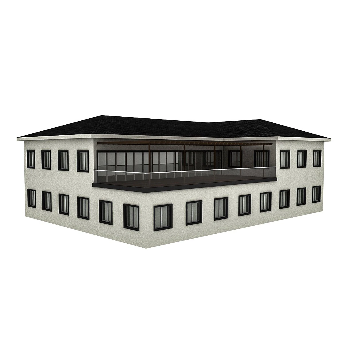 modern building 2 3D Model .c4d .max .obj .3ds .fbx .stl .blend 