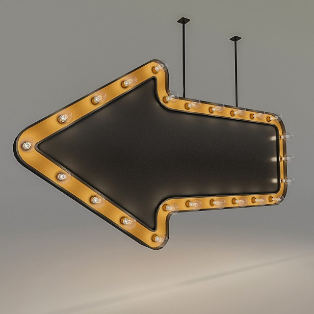 light bulb loft signage 3D मॉडल .c4d .max .obj .3ds .fbx .stl .blend 