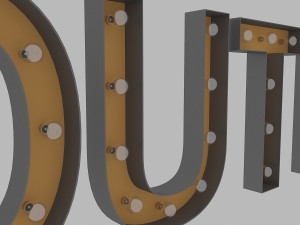 boutuque sign with bulb Model 3D