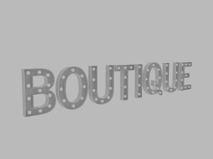boutuque sign with bulb Model 3D