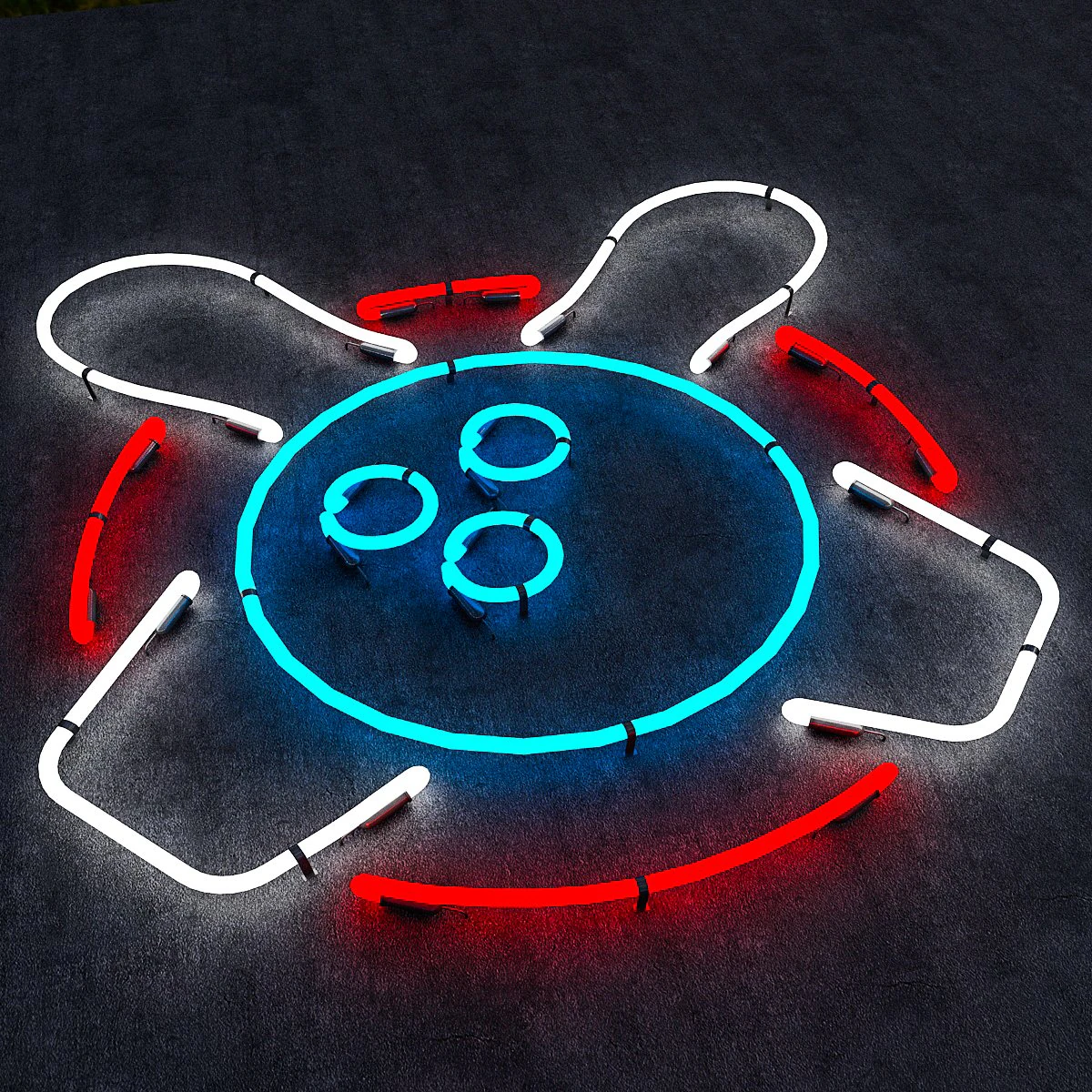 neon bowling sign 3D Model .c4d .max .obj .3ds .fbx .stl .blend