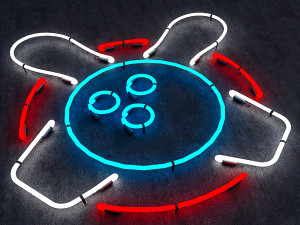 neon bowling sign 3D Model