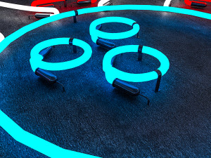 neon bowling sign Modelo 3D