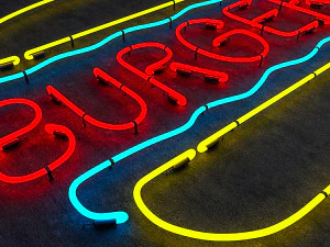 बर्गर नियॉन साइन 3D मॉडल