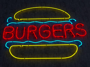 burgers neon sign Modèle 3D