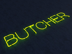 butcher neon sign 3D Model