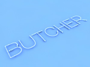 butcher neon sign 3D Model