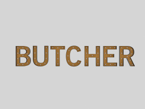 butcher sign with bulb 3D Model