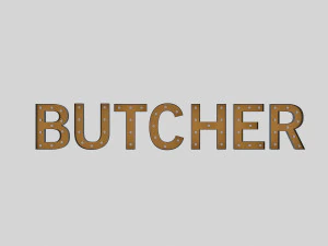 butcher sign with bulb 3D Model
