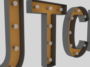butcher sign with bulb 3D Model