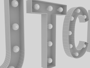 butcher sign with bulb 3D Model
