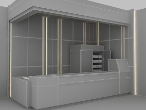3d cafe model 3D Model