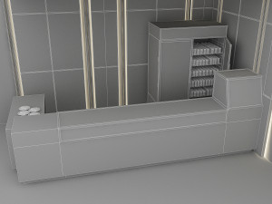 3d cafe model 3D Model