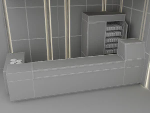 3d cafe model 3D Model