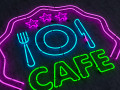 Cafe Food Neon Sign Modello 3D