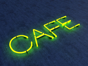 cafe neon sign 3D मॉडल