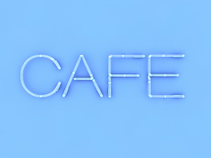 cafe neon sign 3D 模型