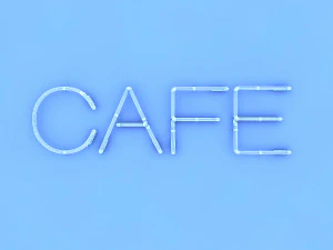 cafe neon sign 3D Model