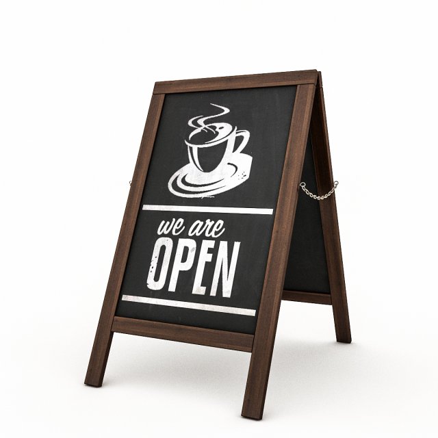 cafe sign 3D Model .c4d .max .obj .3ds .fbx .stl .blend 