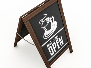 cafe sign 3D Model
