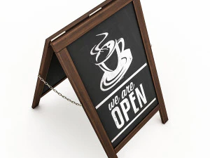 cafe sign 3D Model