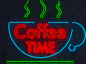 coffee time neon sign 3D Model