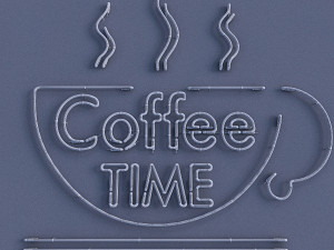 coffee time neon sign Model 3D
