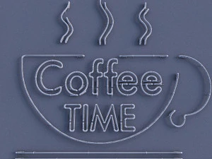 coffee time neon sign 3D Model