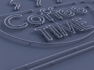 coffee time neon sign Model 3D