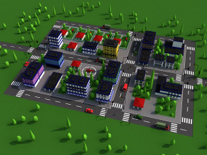 cartoon city 3D Model