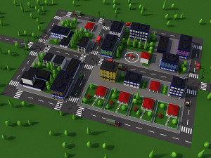 cartoon city 3D Model