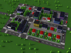 cartoon city 3D Model
