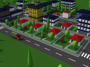 cartoon city 3D Model