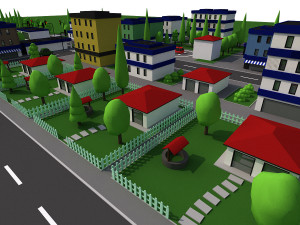 cartoon city 3D Model