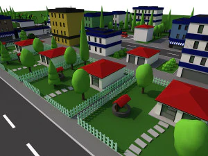 cartoon city 3D Model