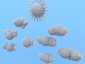 low poly clouds pack 3D Model