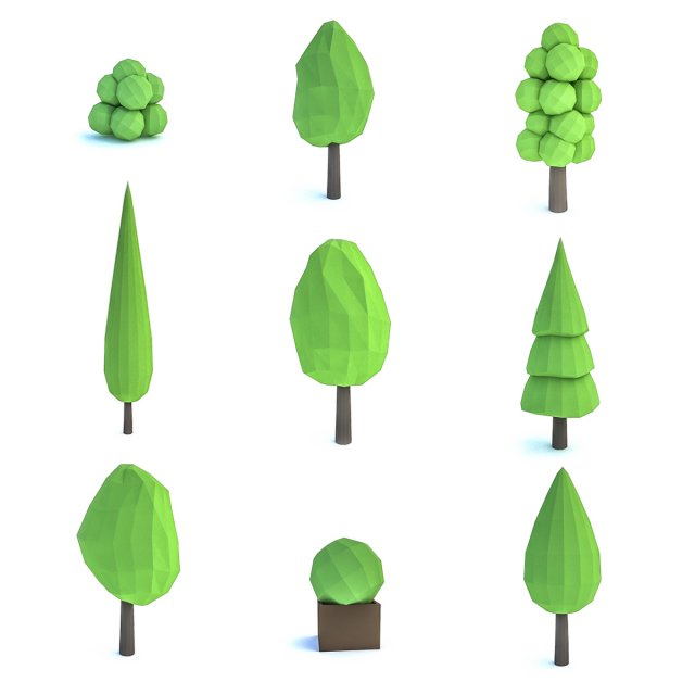 cartoon tree 3D Model .c4d .max .obj .3ds .fbx .stl .blend 