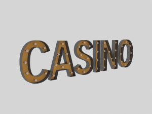 casino sign with bulb 3D Model