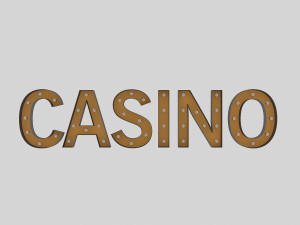 casino sign with bulb 3D 模型