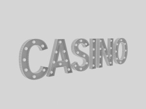 casino sign with bulb 3D 模型